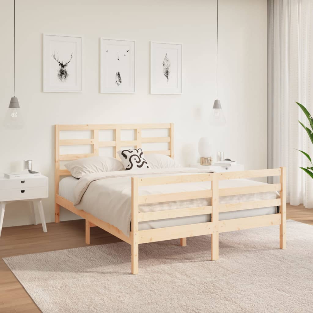 Bed Frame without Mattress Solid Wood 140x190 cm