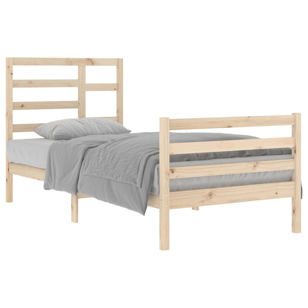 Bed Frame without Mattress Solid Wood 90x200 cm