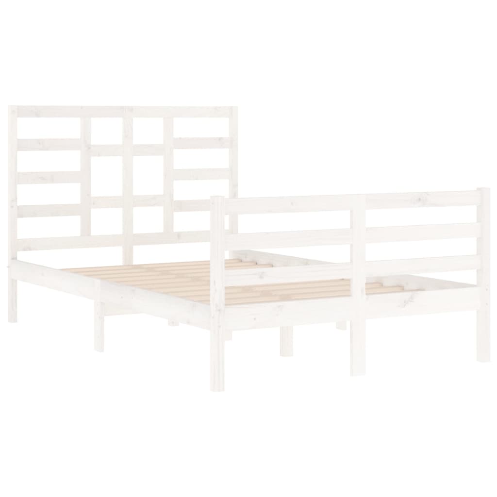 Bed Frame without Mattress White Solid Wood 120x200 cm