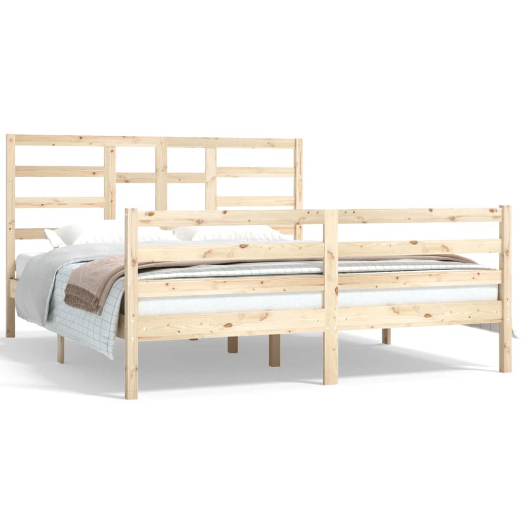 Bed Frame without Mattress Solid Wood 160x200 cm
