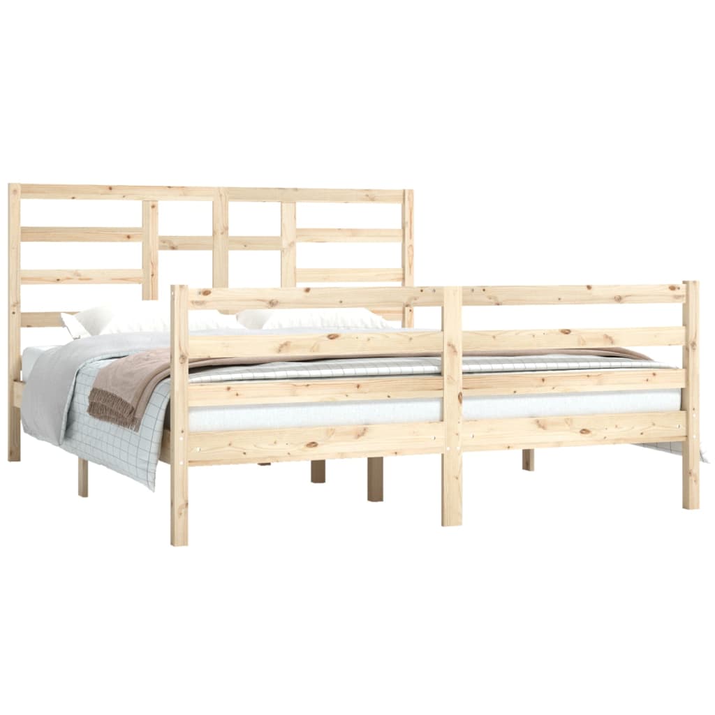Bed Frame without Mattress Solid Wood 160x200 cm