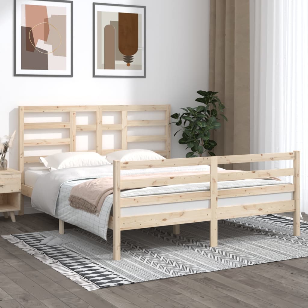 Bed Frame without Mattress Solid Wood 160x200 cm