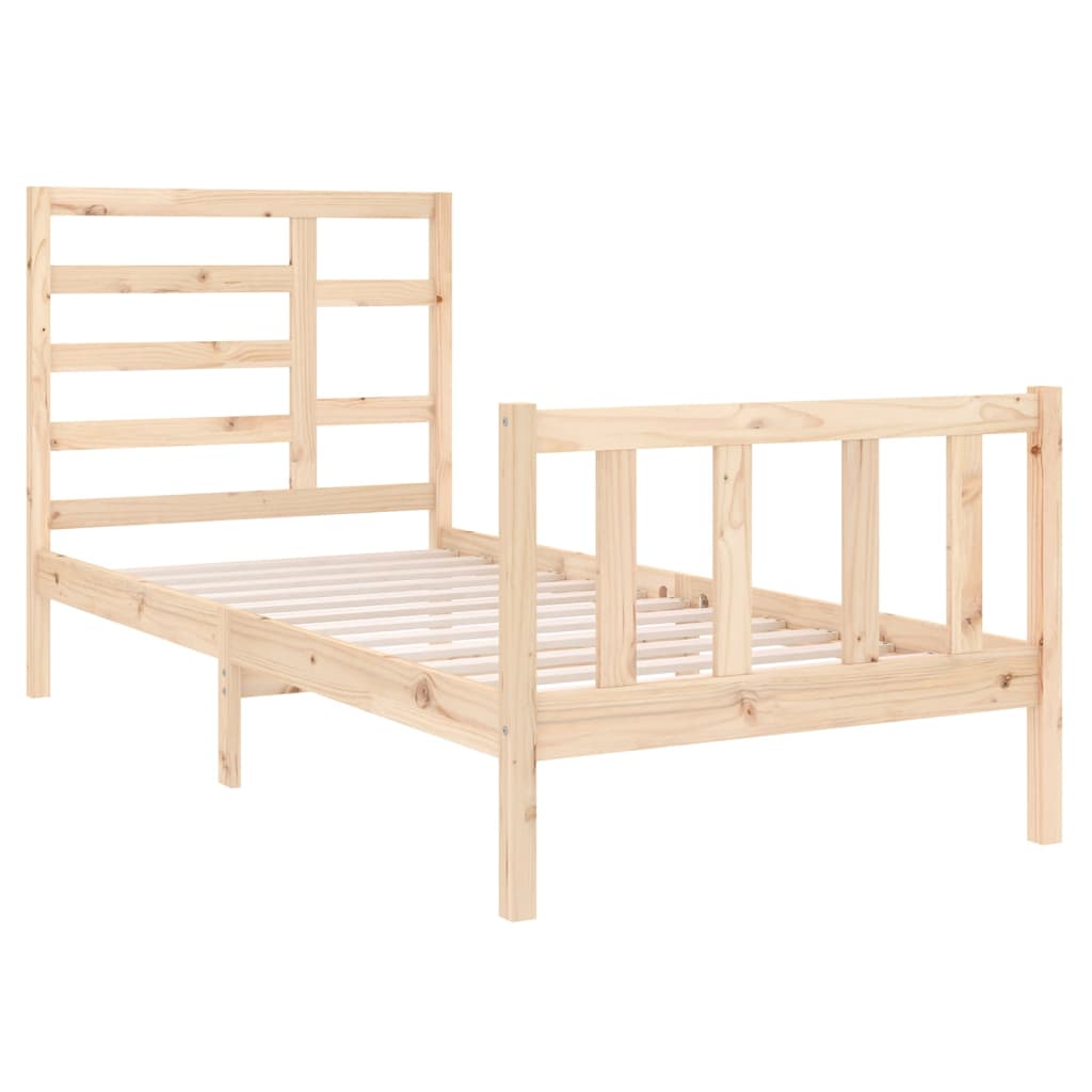 Bed Frame without Mattress Solid Wood 75x190 cm Small Single