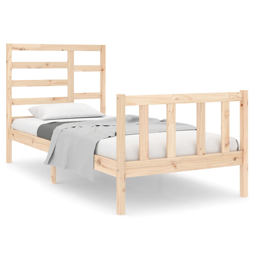 Bed Frame without Mattress Solid Wood 90x190 cm Single