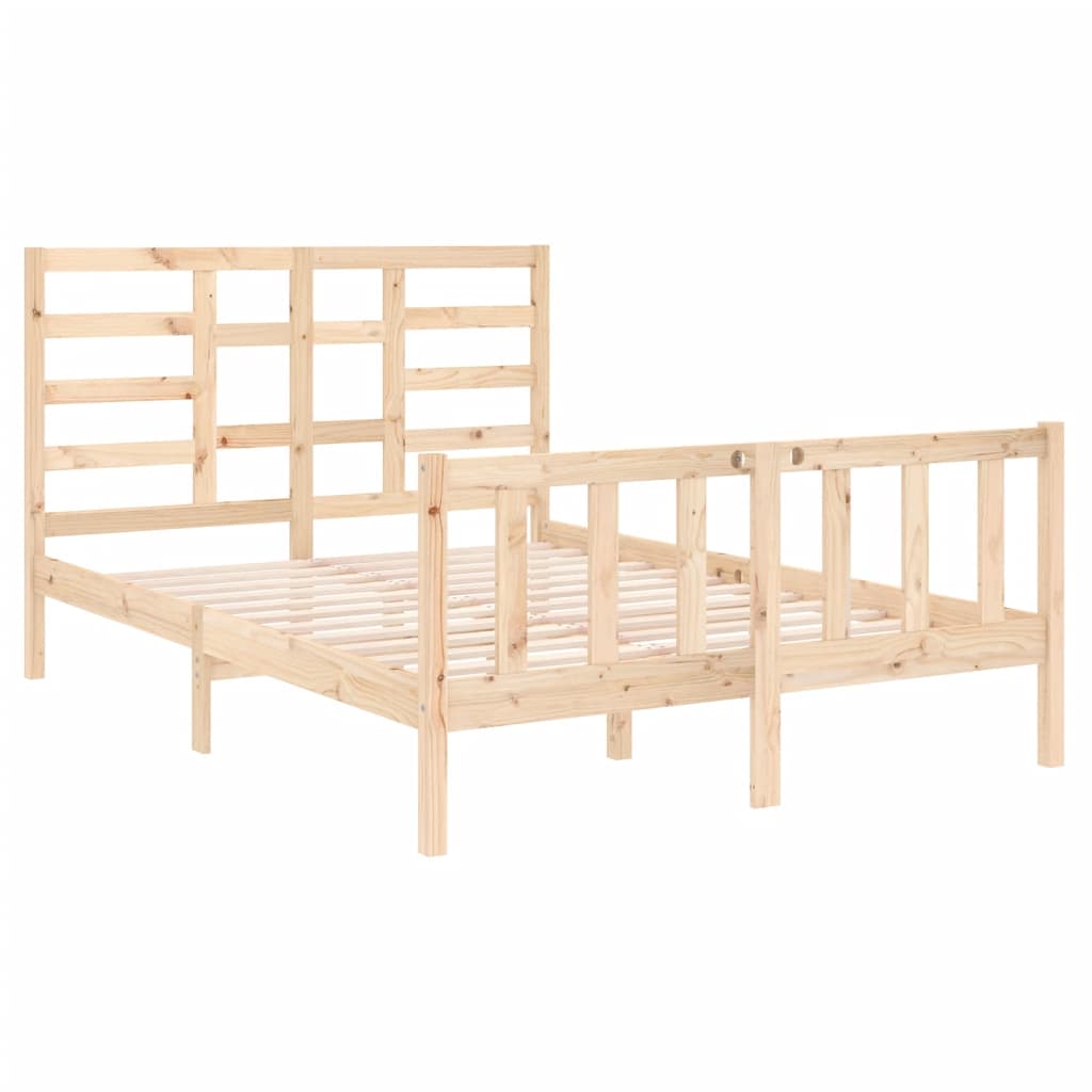 Bed Frame without Mattress Solid Wood 120x190 cm Small Double