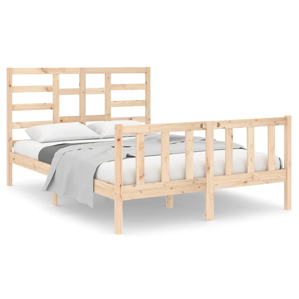 Bed Frame without Mattress Solid Wood 140x190 cm