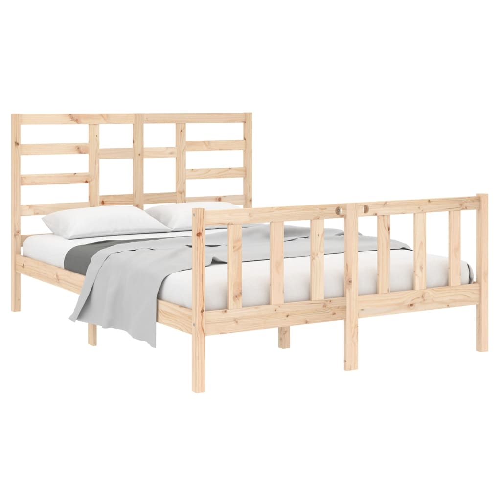 Bed Frame without Mattress Solid Wood 140x190 cm