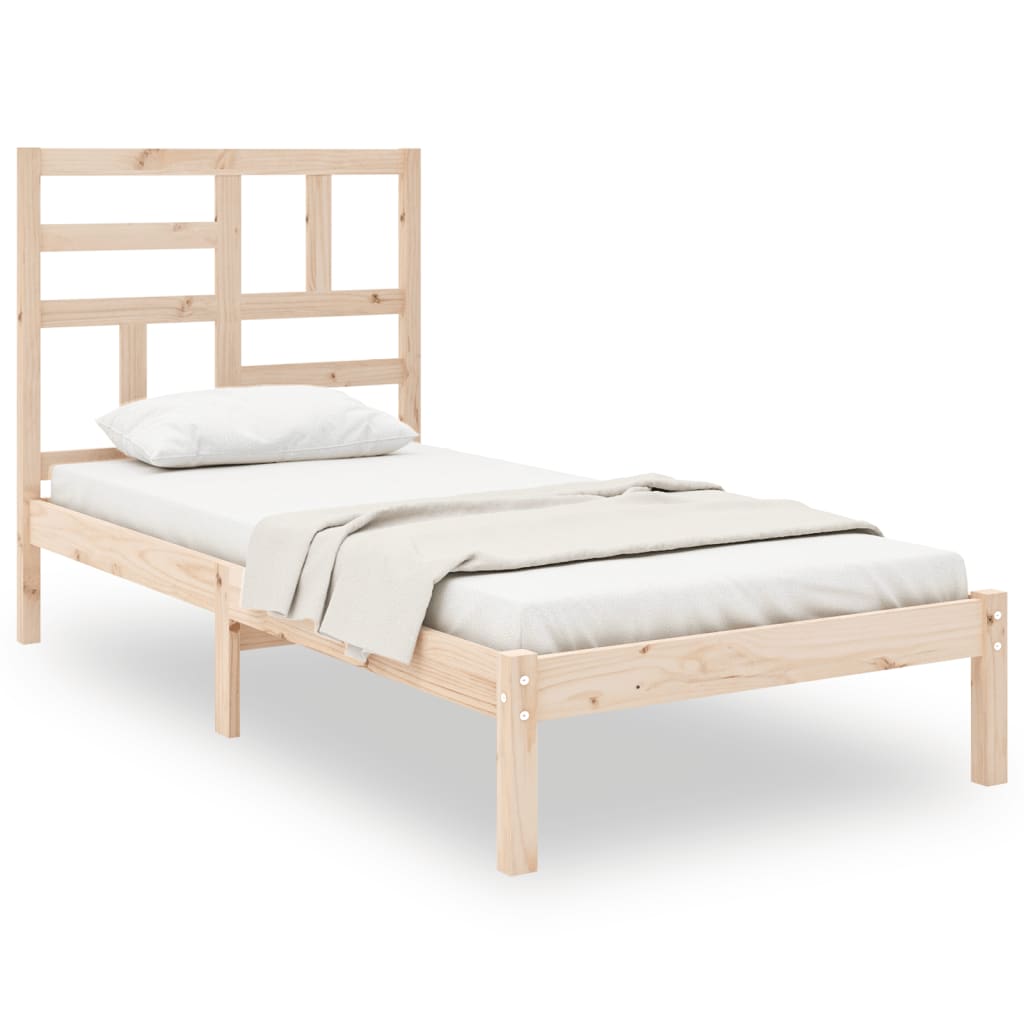 Bed Frame without Mattress Solid Wood 75x190 cm Small Single