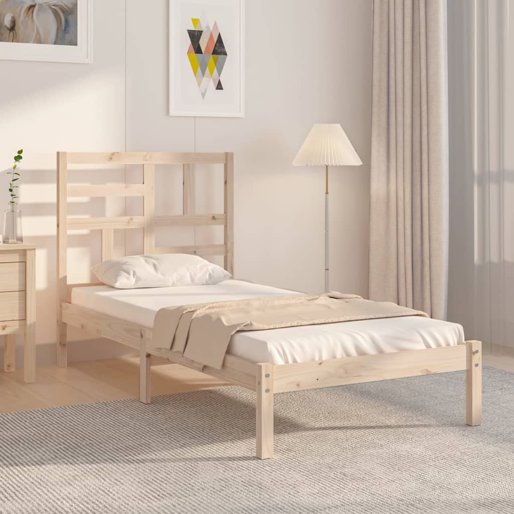 Bed Frame without Mattress Solid Wood 75x190 cm Small Single