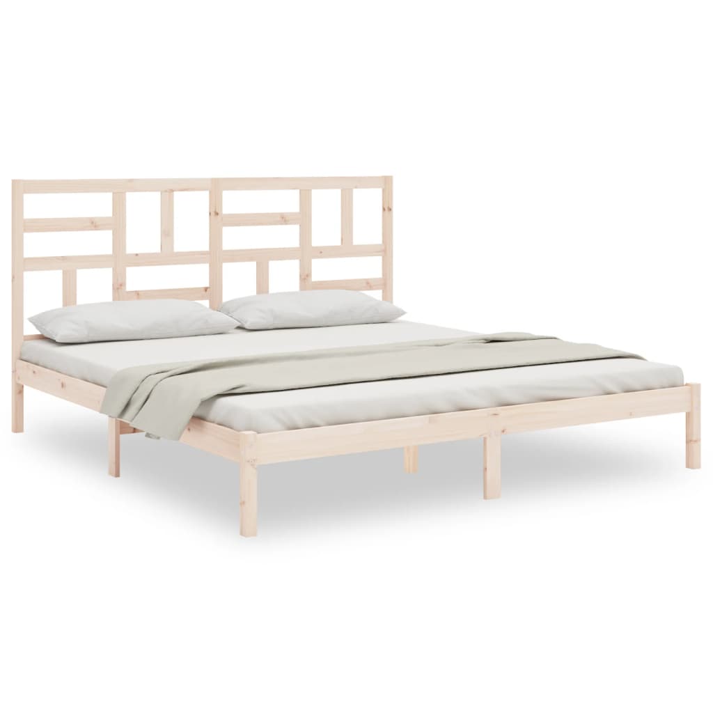 Bed Frame without Mattress Solid Wood 180x200 cm Super King