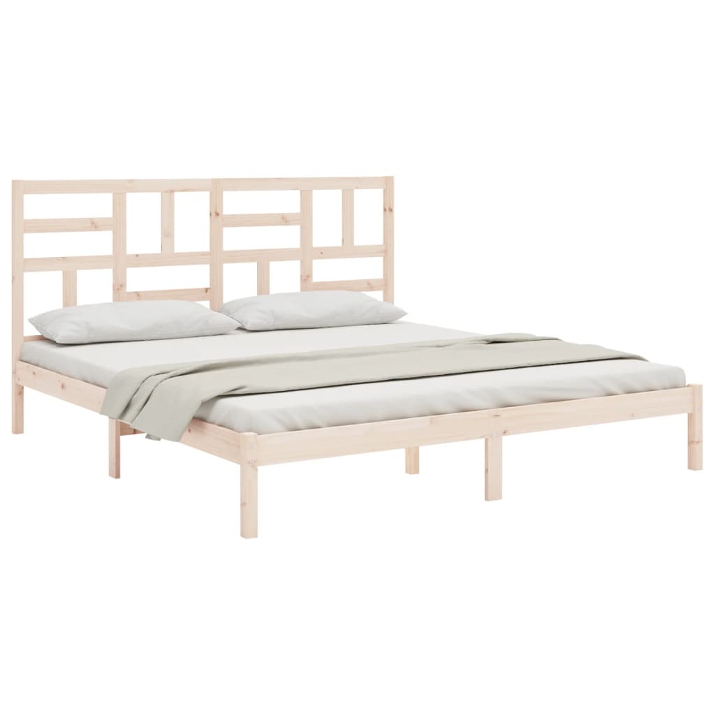 Bed Frame without Mattress Solid Wood 180x200 cm Super King