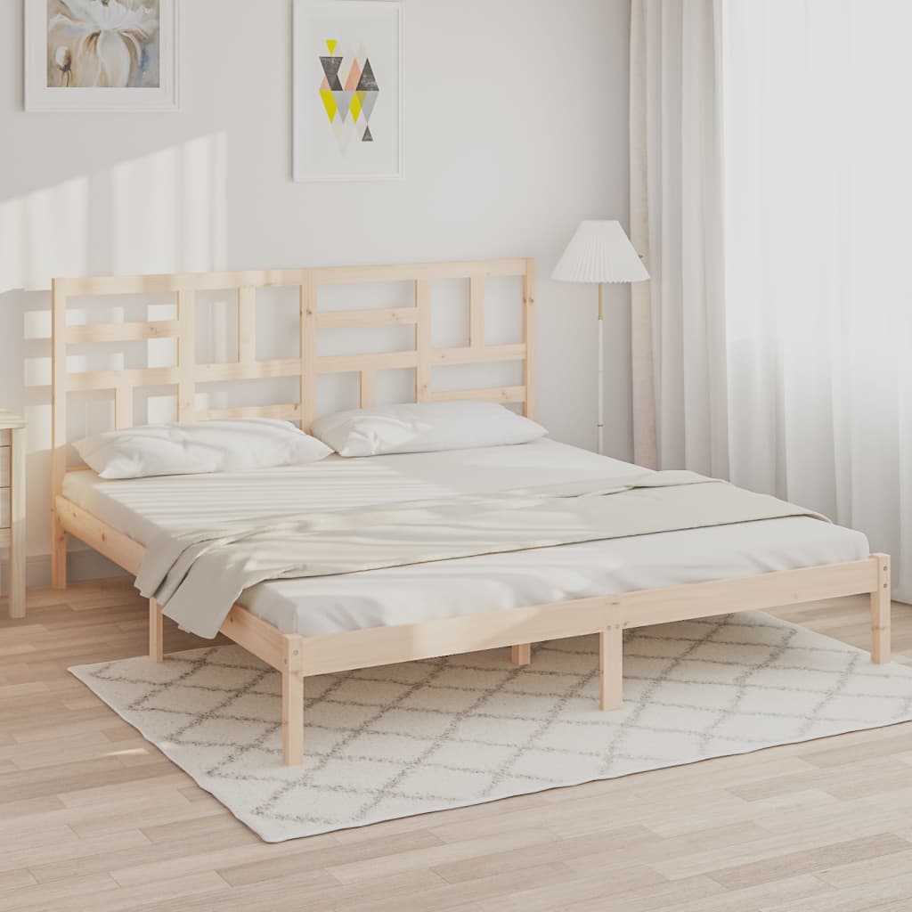 Bed Frame without Mattress Solid Wood 180x200 cm Super King