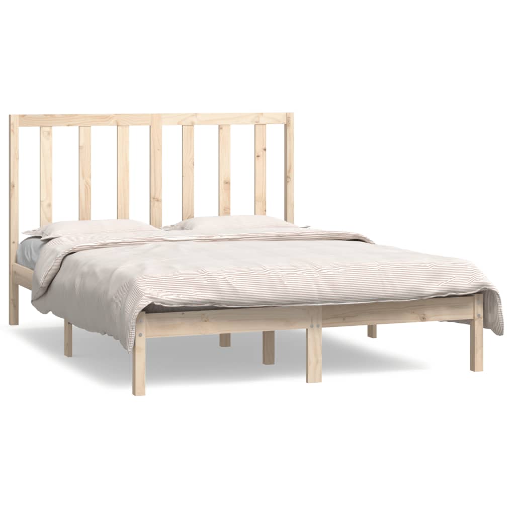 Bed Frame without Mattress 140x190 cm Solid Wood Pine