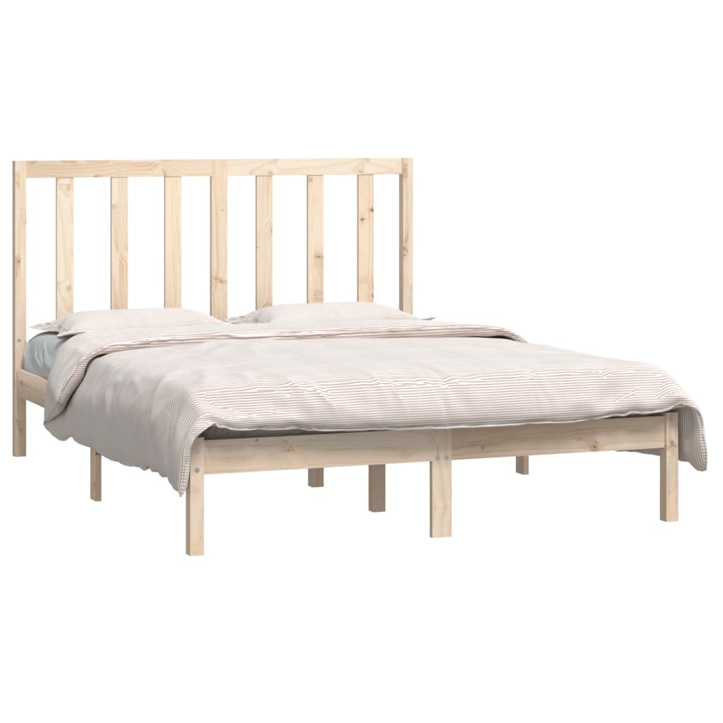 Bed Frame without Mattress 140x190 cm Solid Wood Pine