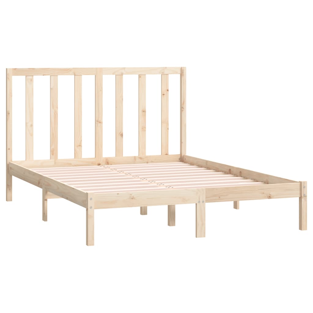 Bed Frame without Mattress 140x190 cm Solid Wood Pine
