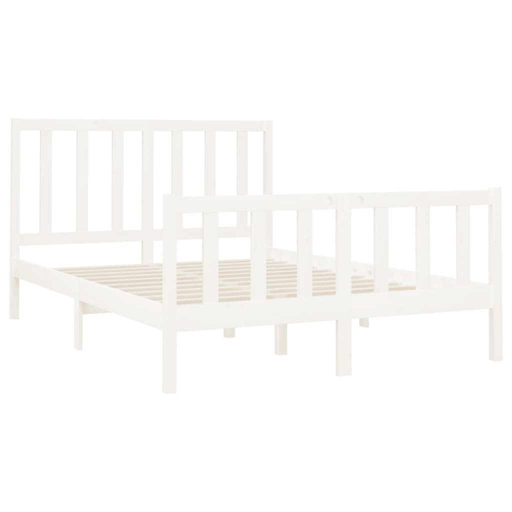 Bed Frame without Mattress White 140x190 cm Solid Wood Pine
