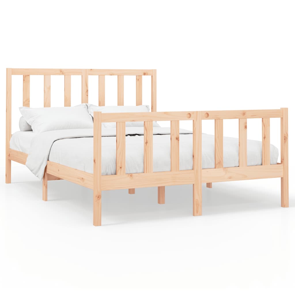 Bed Frame without Mattress 140x200 cm Solid Wood Pine