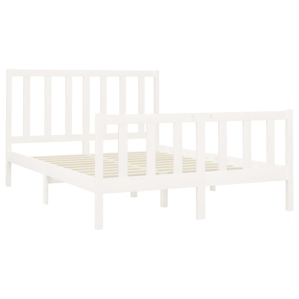 Bed Frame without Mattress White 140x200 cm Solid Wood Pine