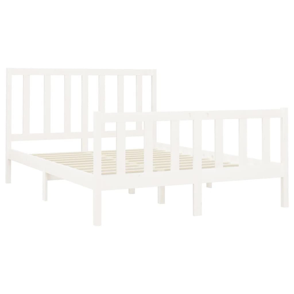Bed Frame without Mattress White 160x200 cm Solid Wood Pine
