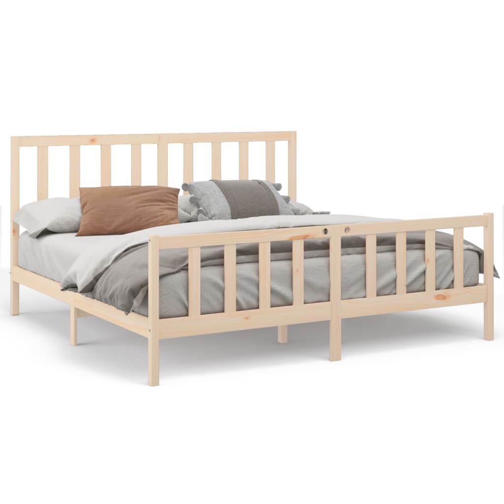 Bed Frame without Mattress 200x200 cm  Solid Wood Pine