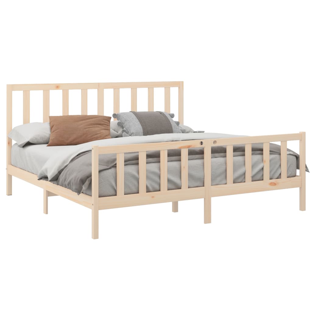 Bed Frame without Mattress 200x200 cm  Solid Wood Pine