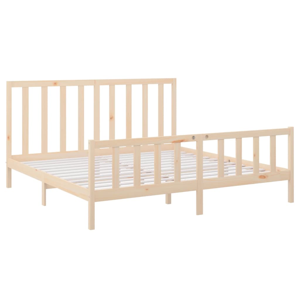 Bed Frame without Mattress 200x200 cm  Solid Wood Pine