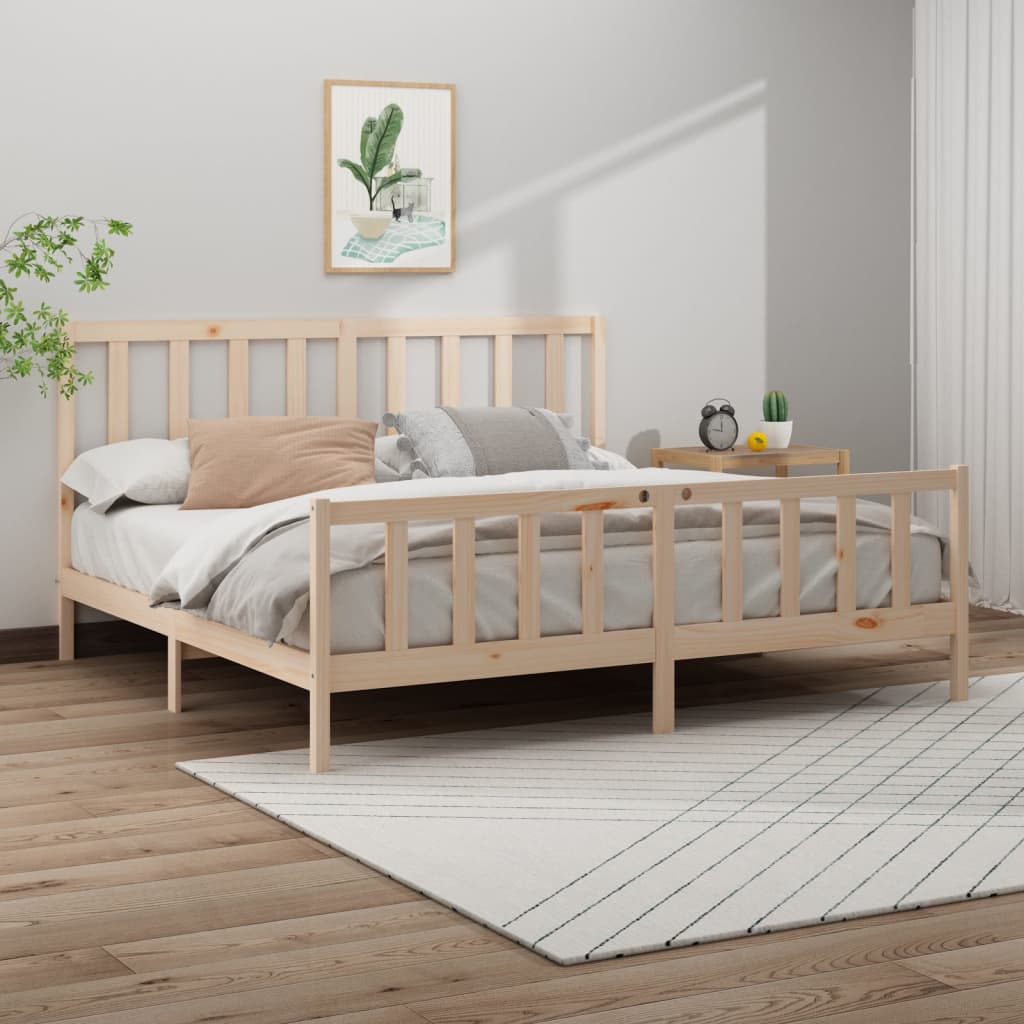 Bed Frame without Mattress 200x200 cm  Solid Wood Pine