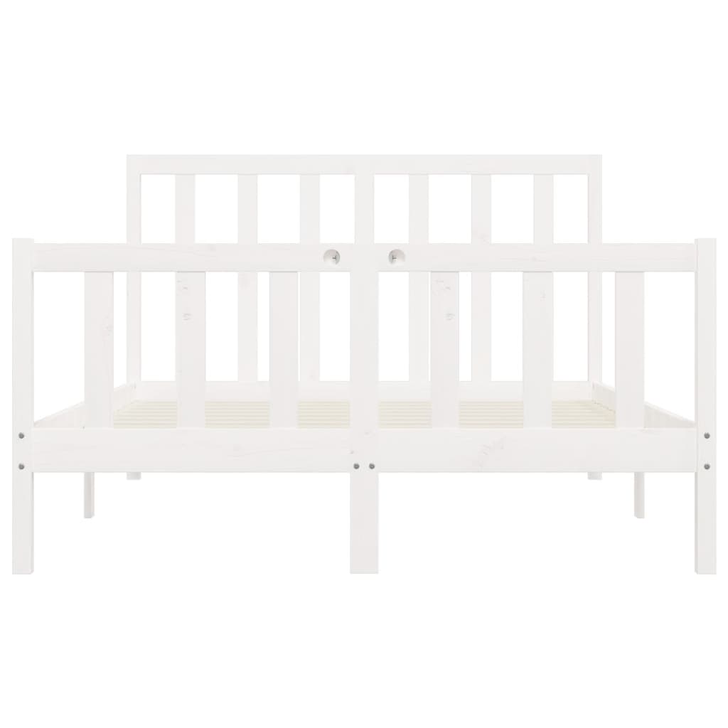 Bed Frame without Mattress White 140x200 cm Solid Wood