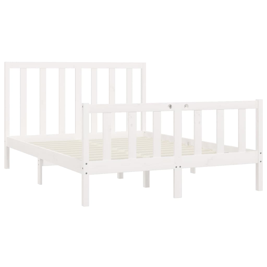 Bed Frame without Mattress White 160x200 cm Solid Wood