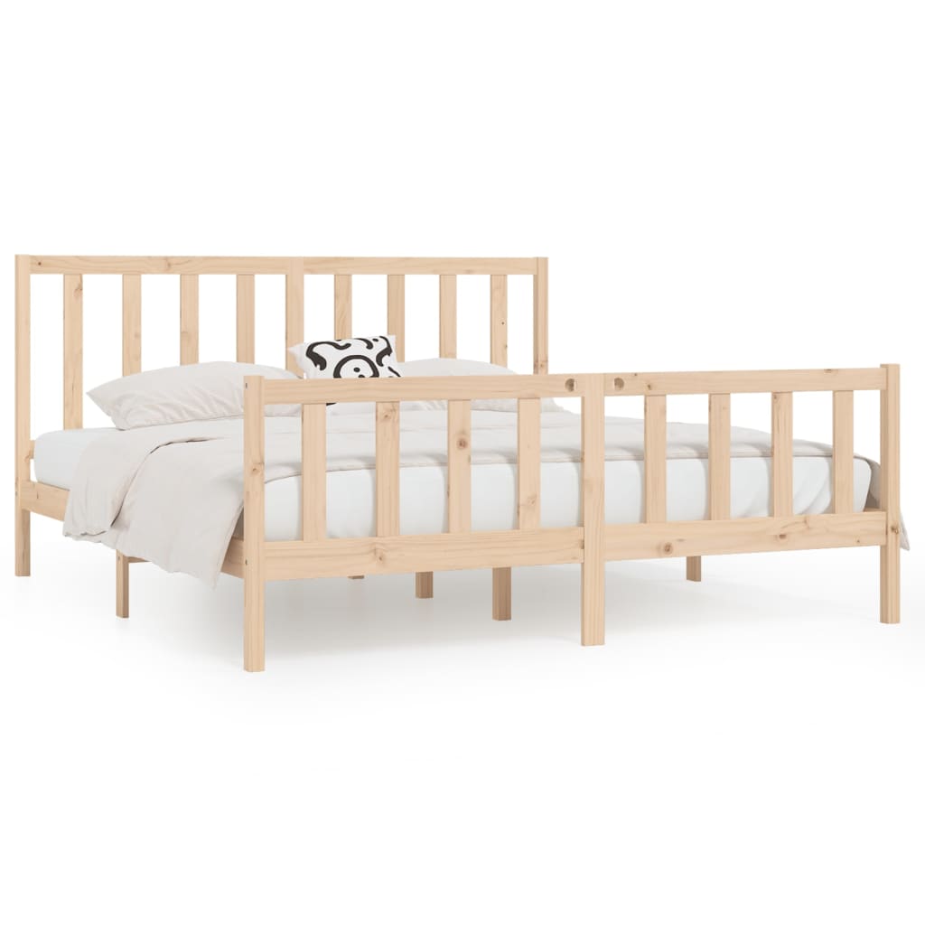 Bed Frame without Mattress 200x200 cm Solid Wood