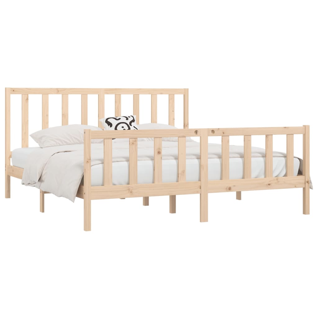Bed Frame without Mattress 200x200 cm Solid Wood