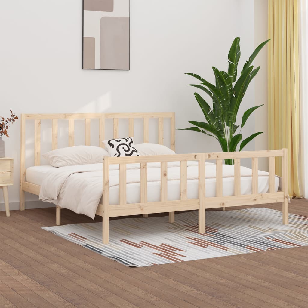 Bed Frame without Mattress 200x200 cm Solid Wood