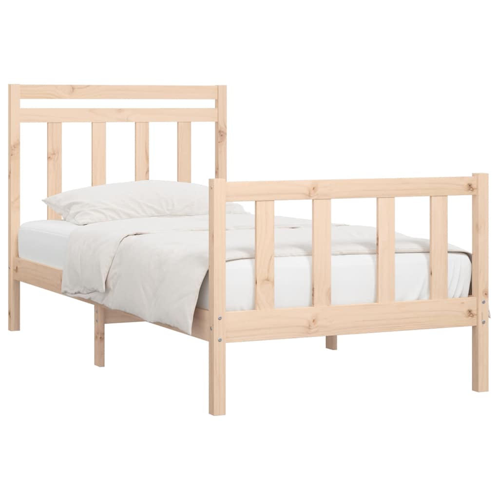 Bed Frame without Mattress Solid Wood Pine 100x200 cm