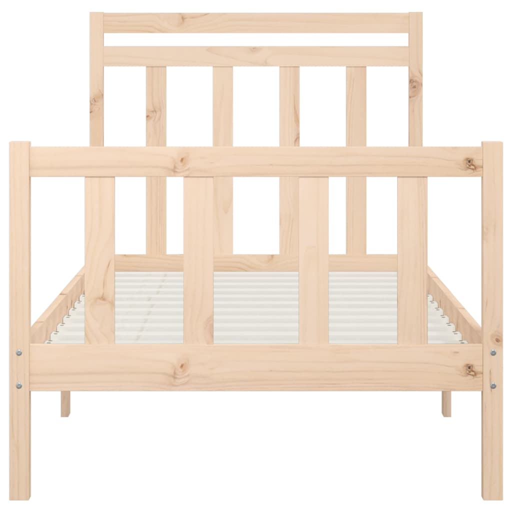 Bed Frame without Mattress Solid Wood Pine 100x200 cm