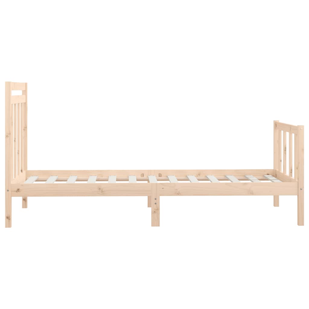 Bed Frame without Mattress Solid Wood Pine 100x200 cm