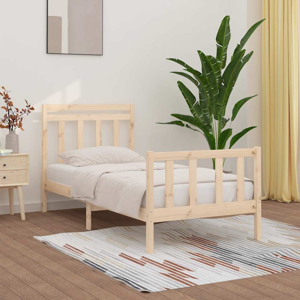 Bed Frame without Mattress Solid Wood Pine 100x200 cm