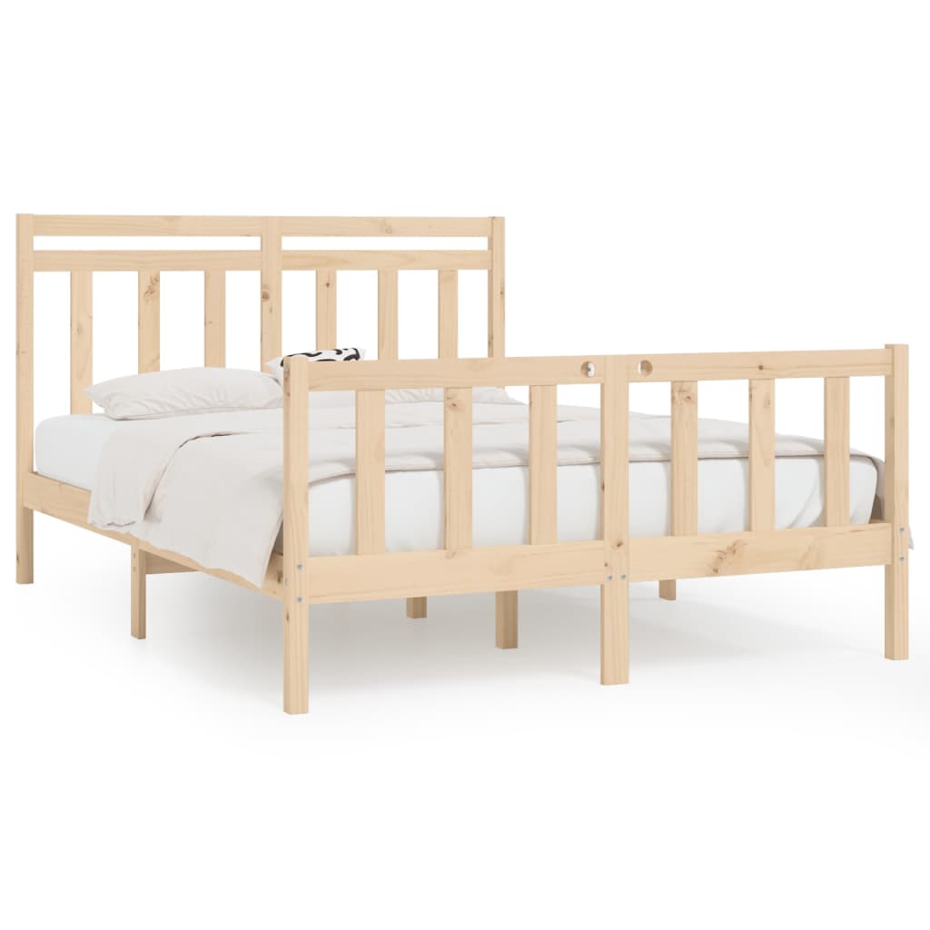 Bed Frame without Mattress Solid Wood Pine 120x200 cm