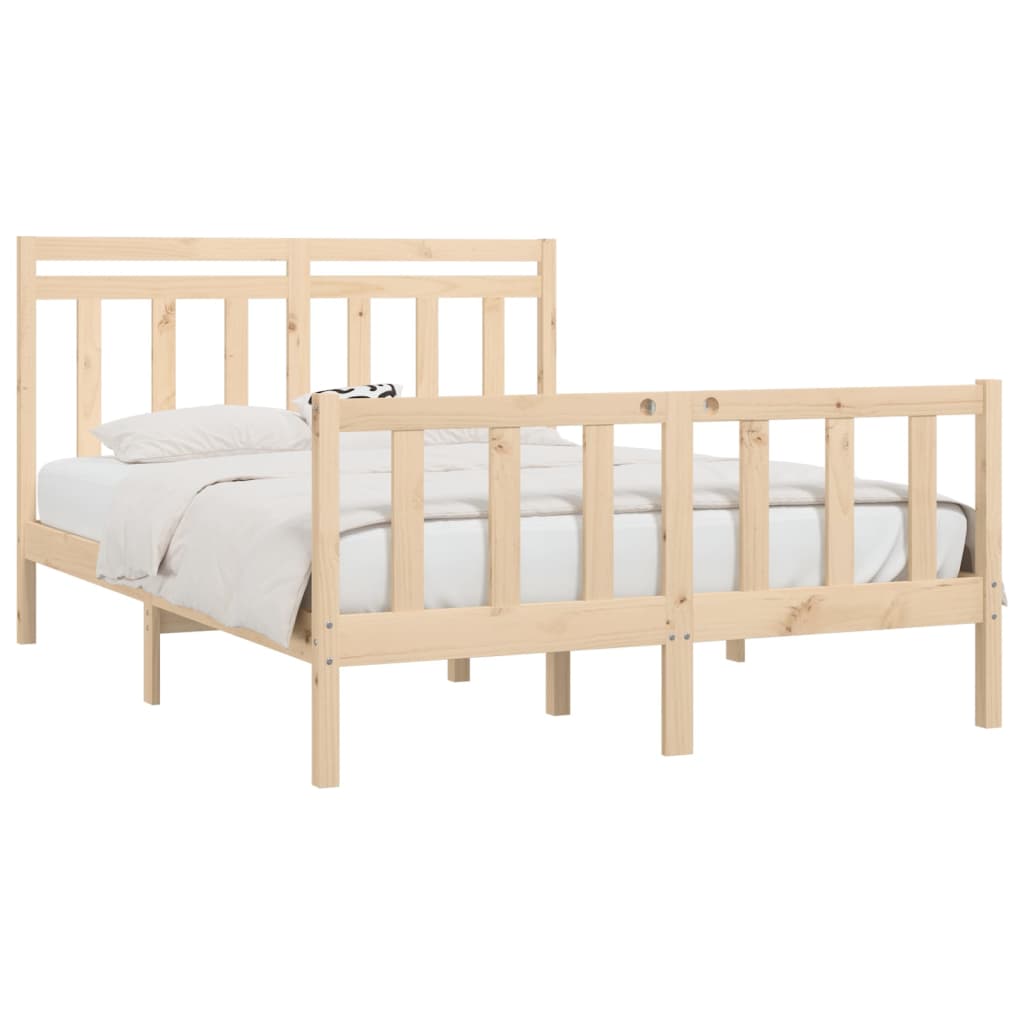 Bed Frame without Mattress Solid Wood Pine 120x200 cm