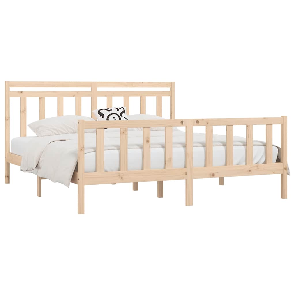 Bed Frame Solid Wood Pine 200x200 cm