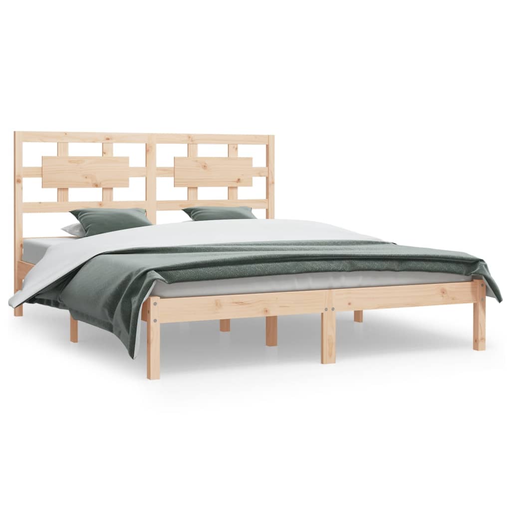 Bed Frame without Mattress 150x200 cm King Size Solid Wood Pine