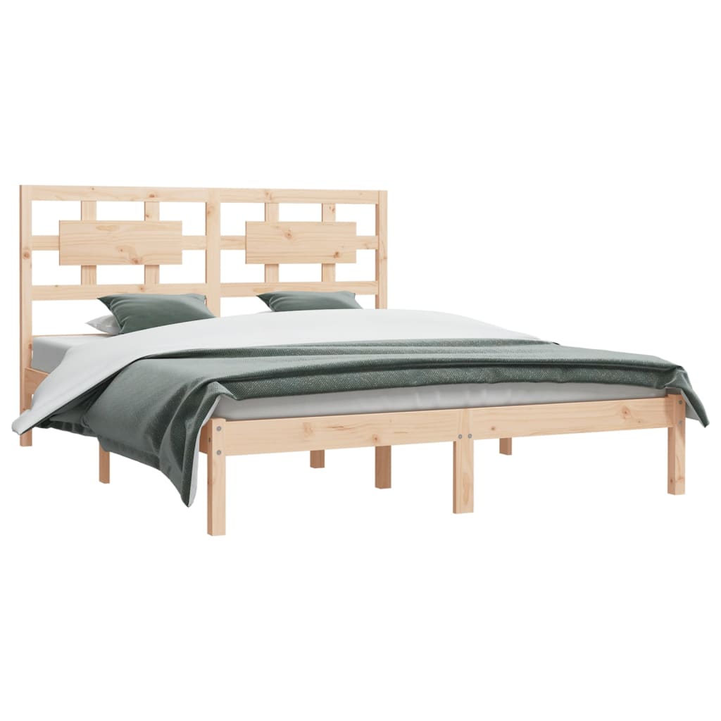 Bed Frame without Mattress 150x200 cm King Size Solid Wood Pine