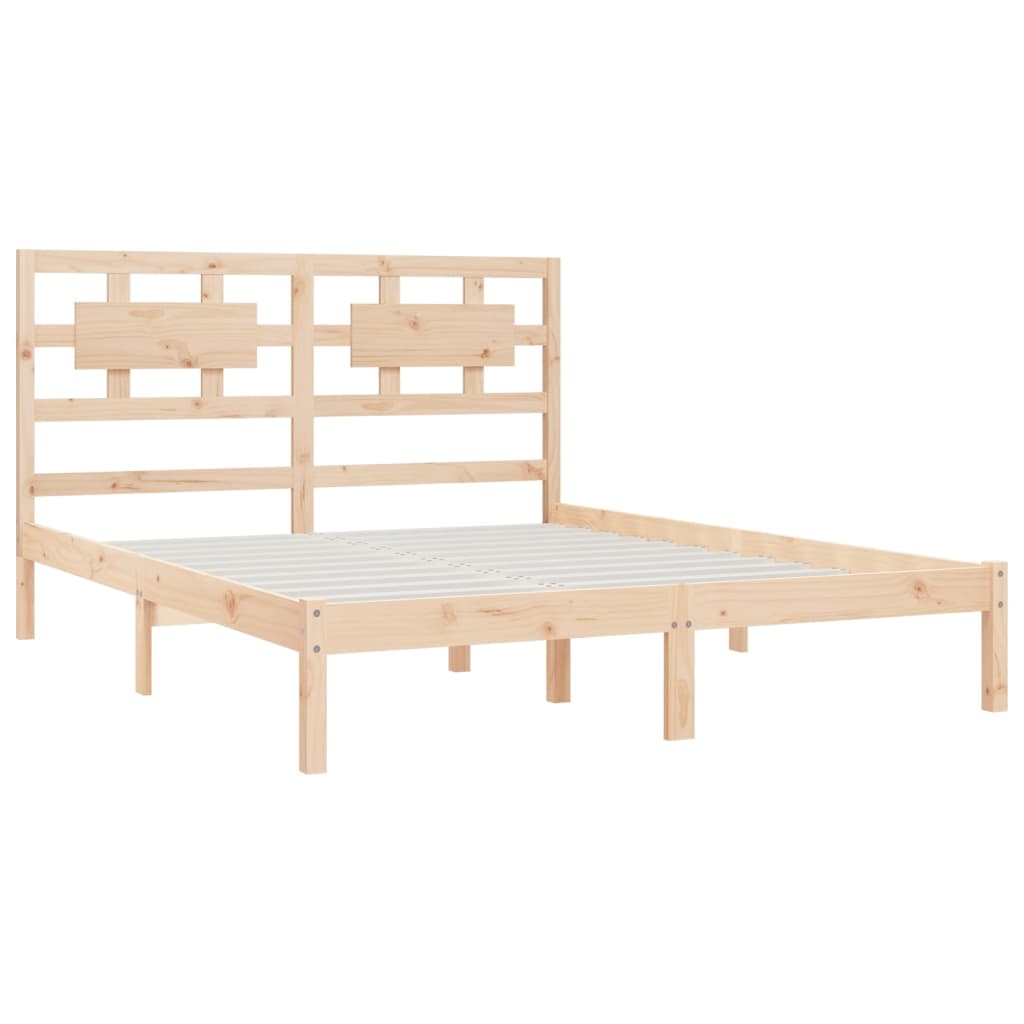 Bed Frame without Mattress 150x200 cm King Size Solid Wood Pine