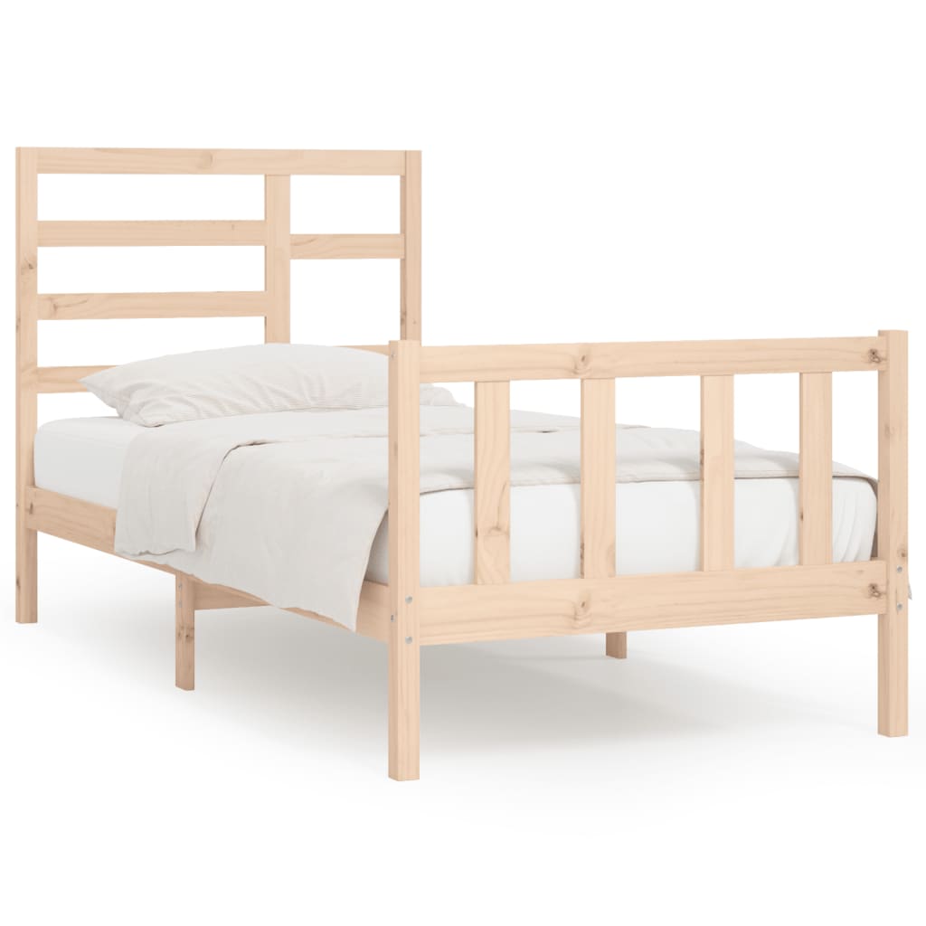 Bed Frame without Mattress 90x200 cm Solid Wood Pine