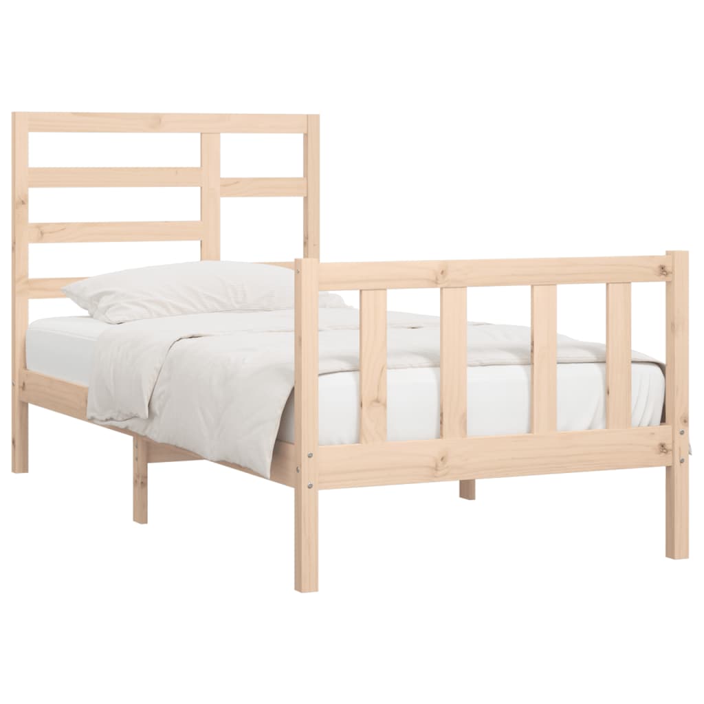 Bed Frame without Mattress 90x200 cm Solid Wood Pine