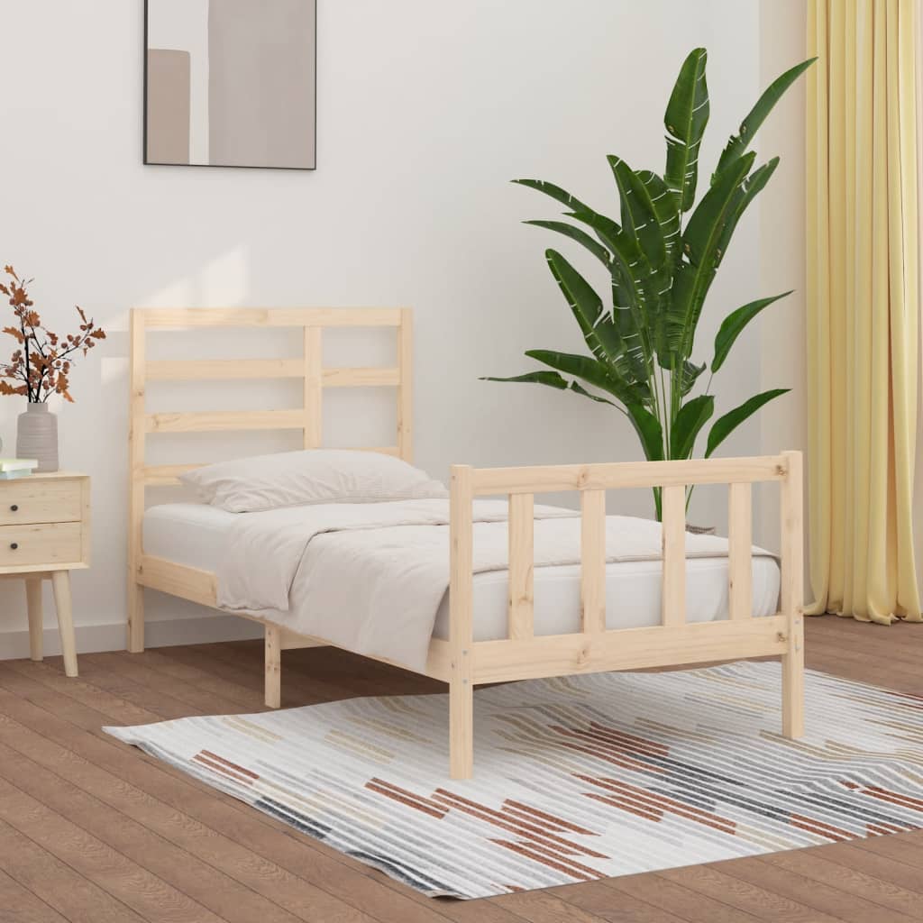 Bed Frame without Mattress 90x200 cm Solid Wood Pine