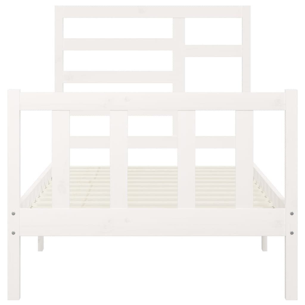 Bed Frame without Mattress White 90x200 cm Solid Wood Pine