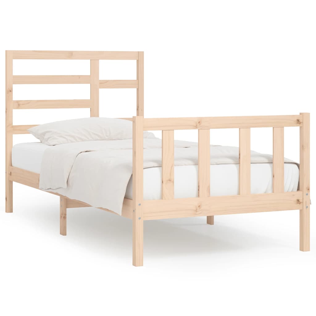 Bed Frame without Mattress 100x200 cm Solid Wood Pine