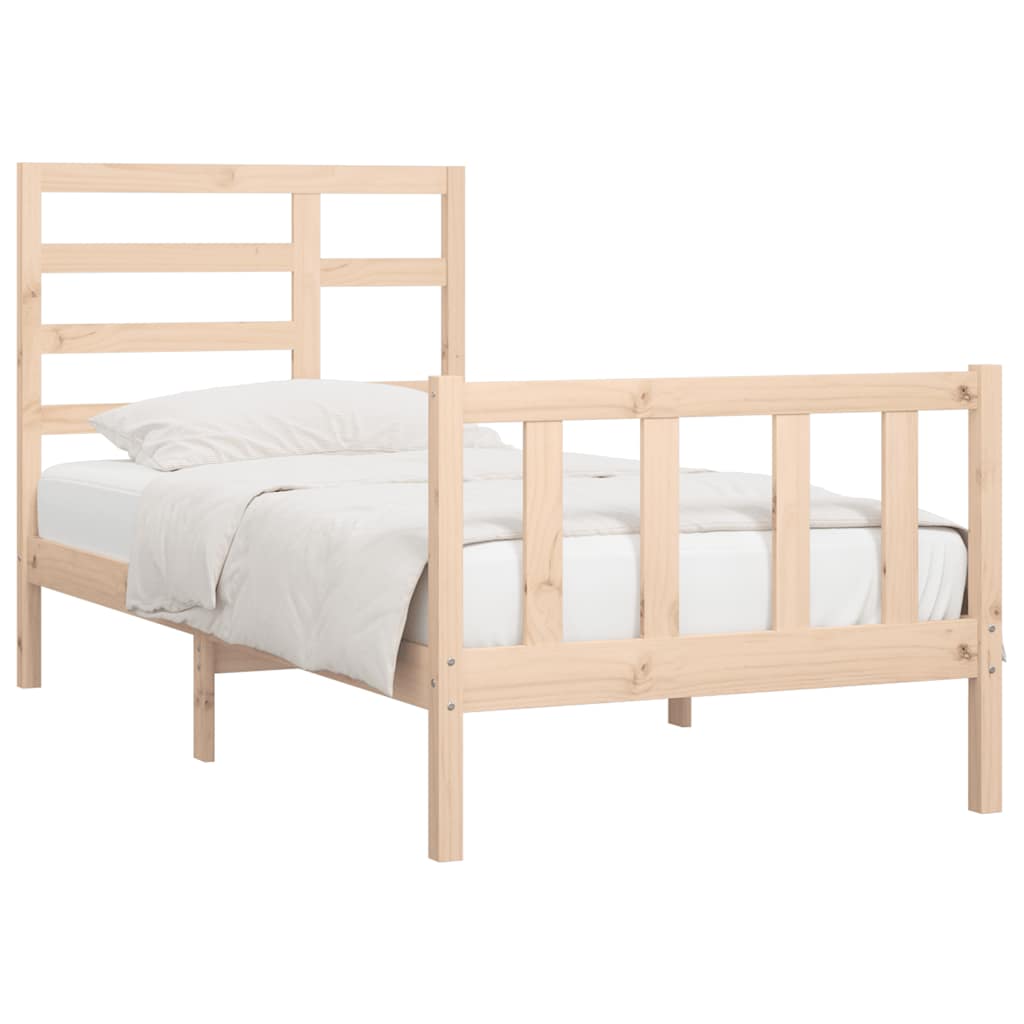 Bed Frame without Mattress 100x200 cm Solid Wood Pine