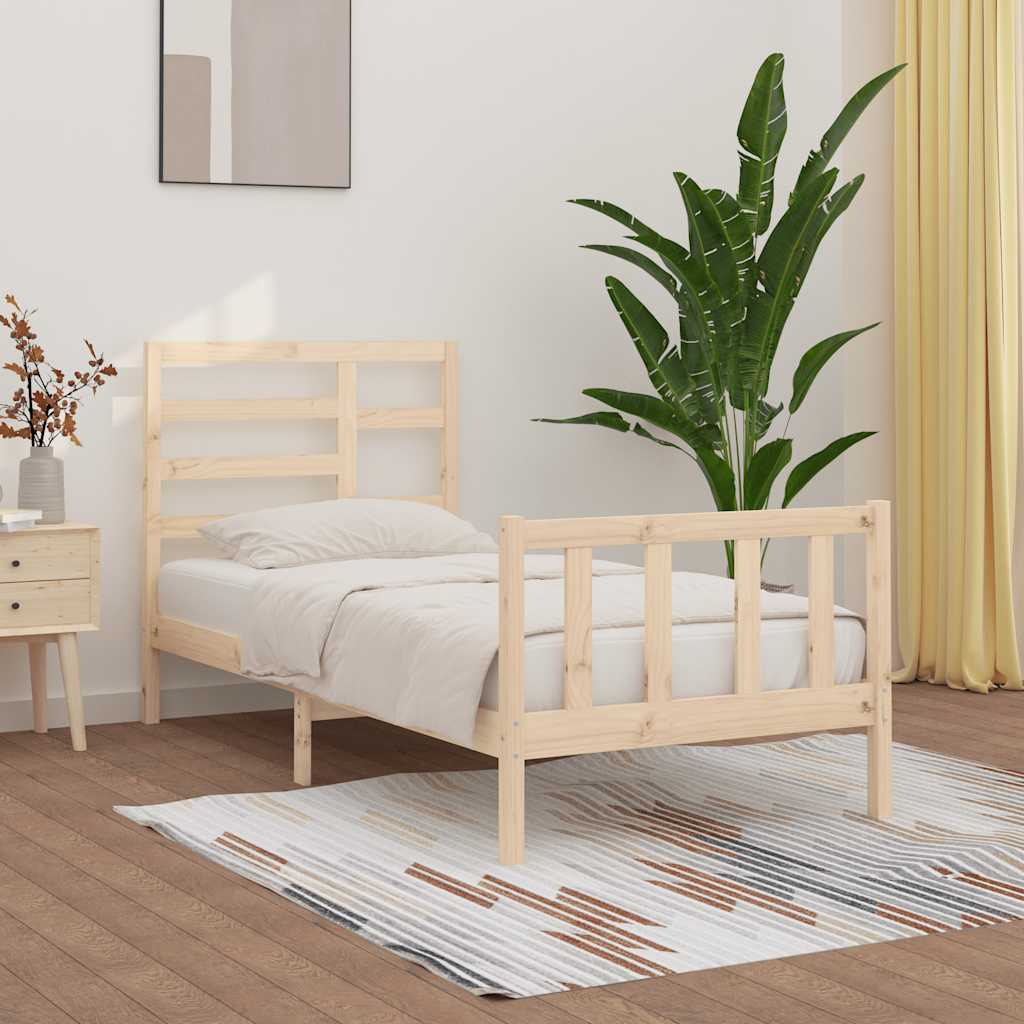 Bed Frame without Mattress 100x200 cm Solid Wood Pine