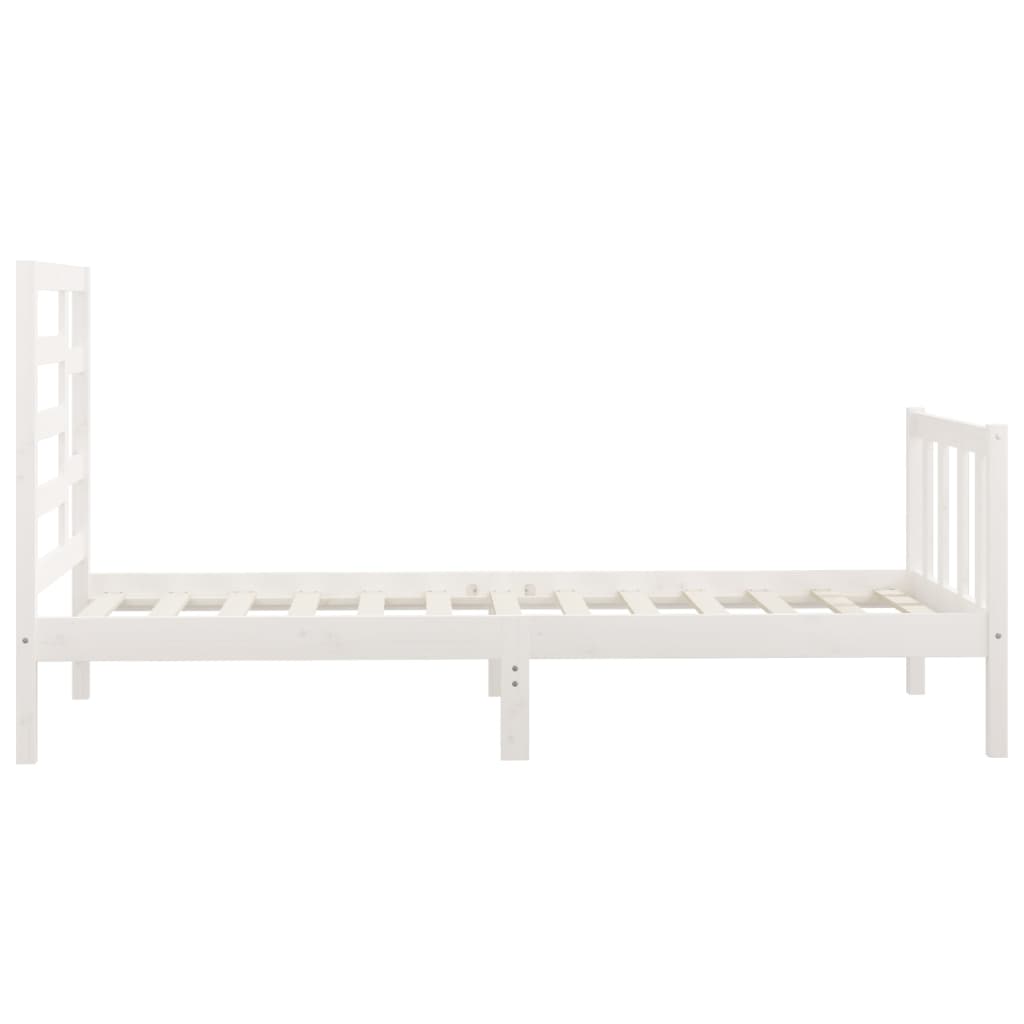 Bed Frame without Mattress White 100x200 cm Solid Wood Pine
